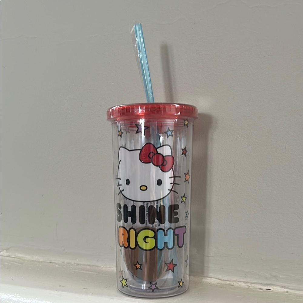 Hello Kitty Red and Pink Tumbler with Straw